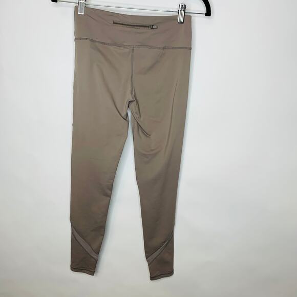 mono b Taupe Tan Leggings Mesh Inset Sz Small - Picture 2 of 6